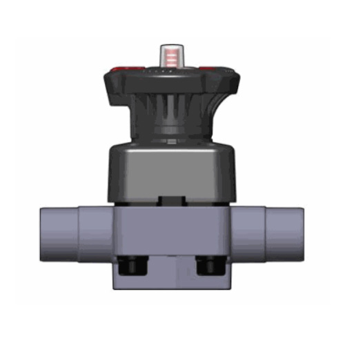 PVC-U Membranventil DK DIALOCK®, Klebestutzen, PTFE Ausführung