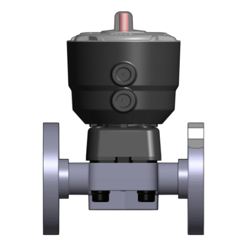 PVC U 2/2-Wege-Membranventil, Ausführung Flansch, PTFE/EPDM