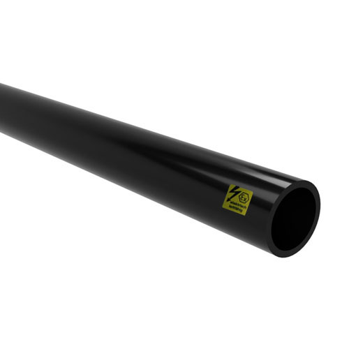 PPs-el Rohr schwarz, SDR17,6, MOP 3,5 bar, Standardlänge 5000 mm, elektrisch leitfähig