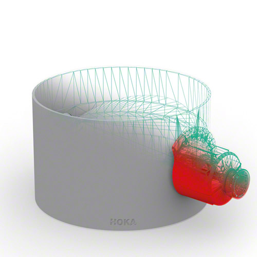 PP Drosselklappe mit Drehknopf rot und Muffe stufenlos verstellbar, mit Arretierung